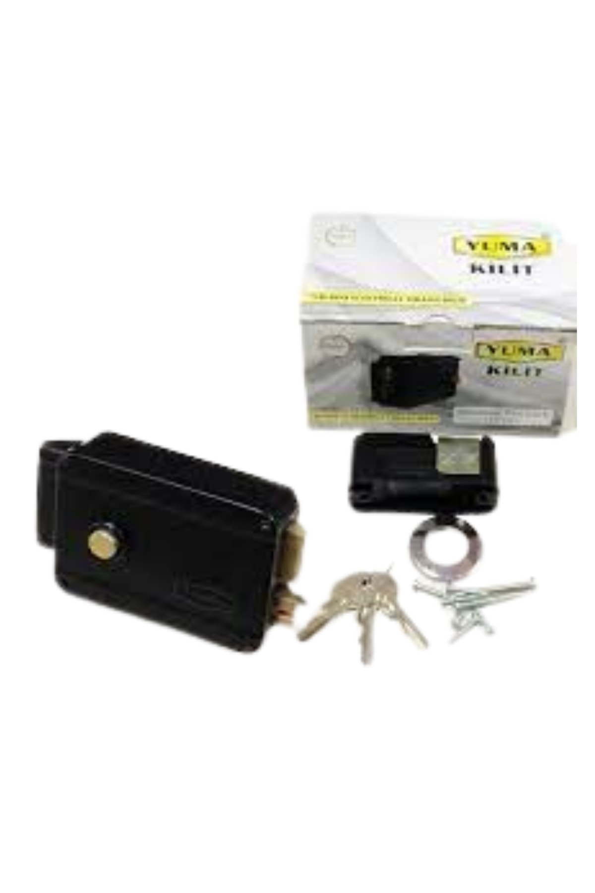 Yuma Elektrikli Tirajlı Kilit/otomatik Kilit/ym-609/demir Kapı Kilidi/3 Anahtarlı (14cm)